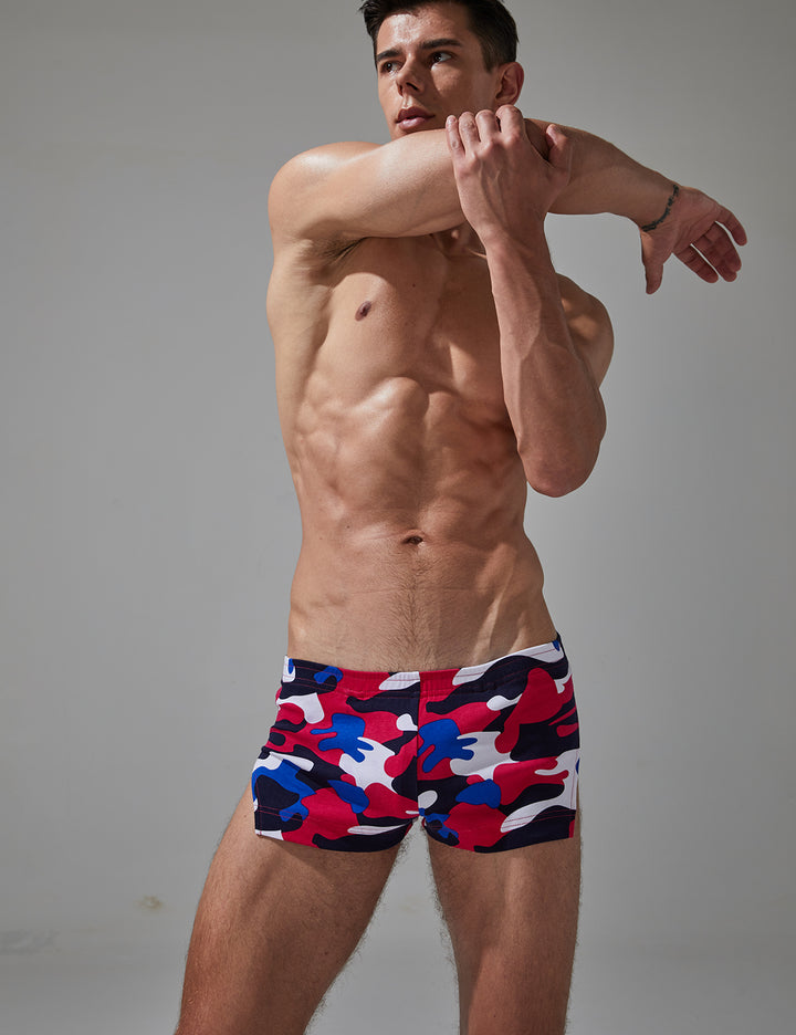 Camouflage Side Split Leisure Shorts 240501