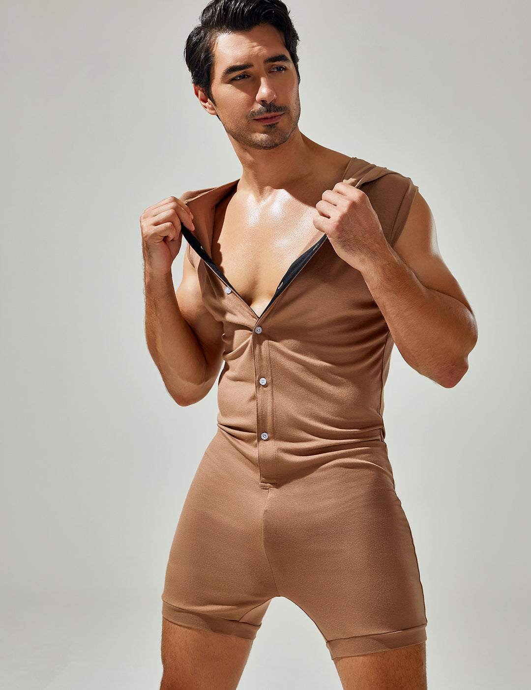 Sleeveless Bodysuit with Hood 23702