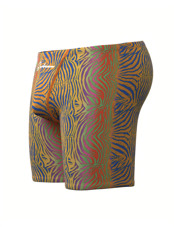 Neon Zebra Print Long Swim Jammer 260802