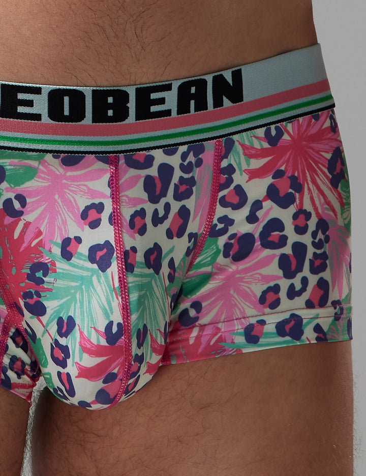 Bright Tropical Leaves Boxer Brief 250211 Pink