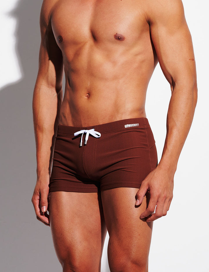 Ribbed Swim Trunks with Removable Enhancing Cup S4633