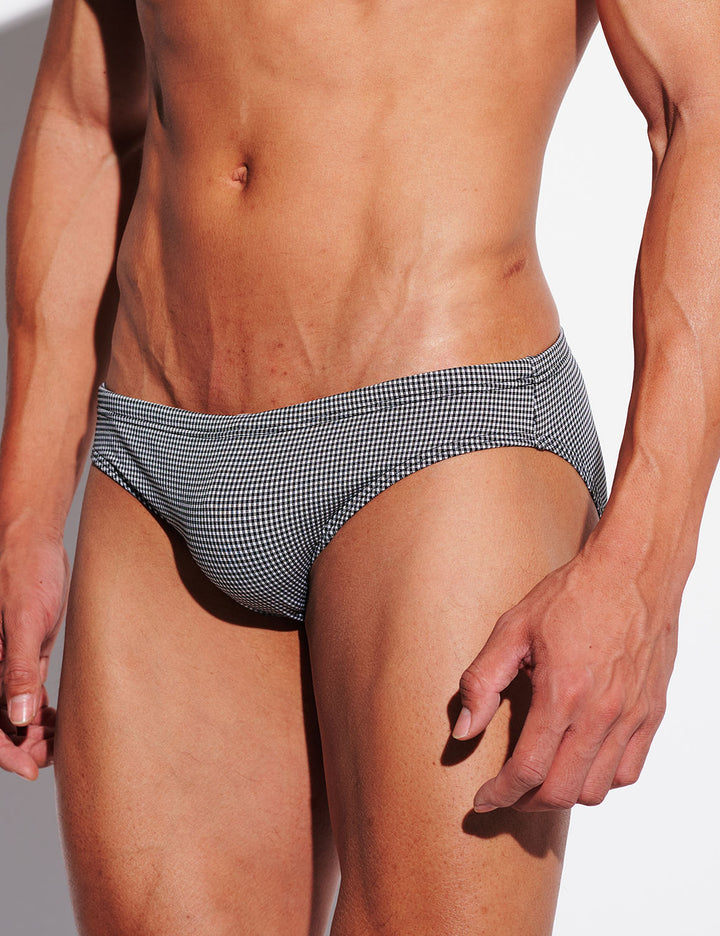 Micro-Check Swim Briefs – Low Rise Sexy Sculpt Fit S3629