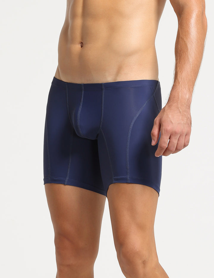 Nylon Low Rise Elastic Long Boxer Briefs 10202