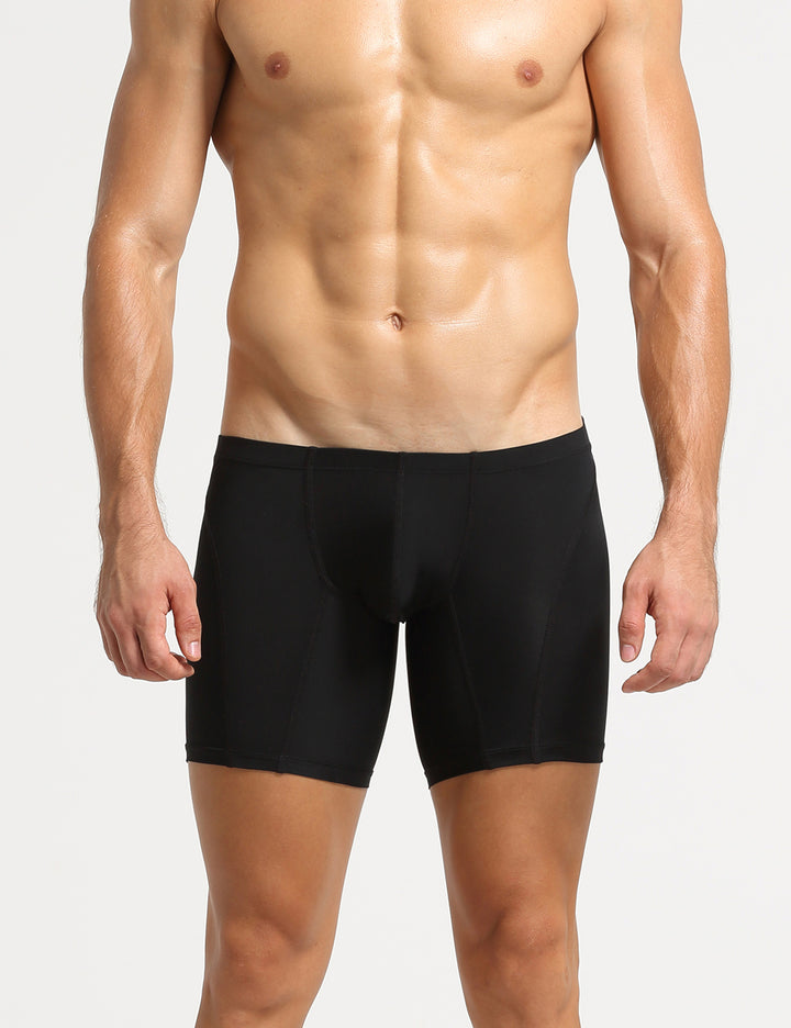 Nylon Low Rise Elastic Long Boxer Briefs 10202
