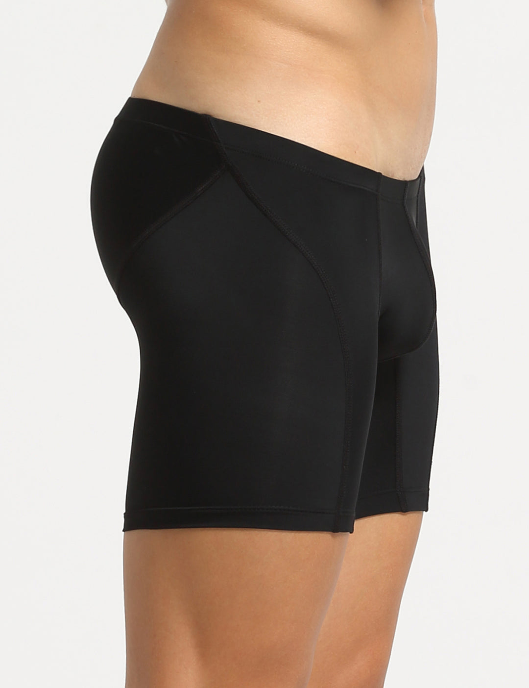 Nylon Low Rise Elastic Long Boxer Briefs 10202