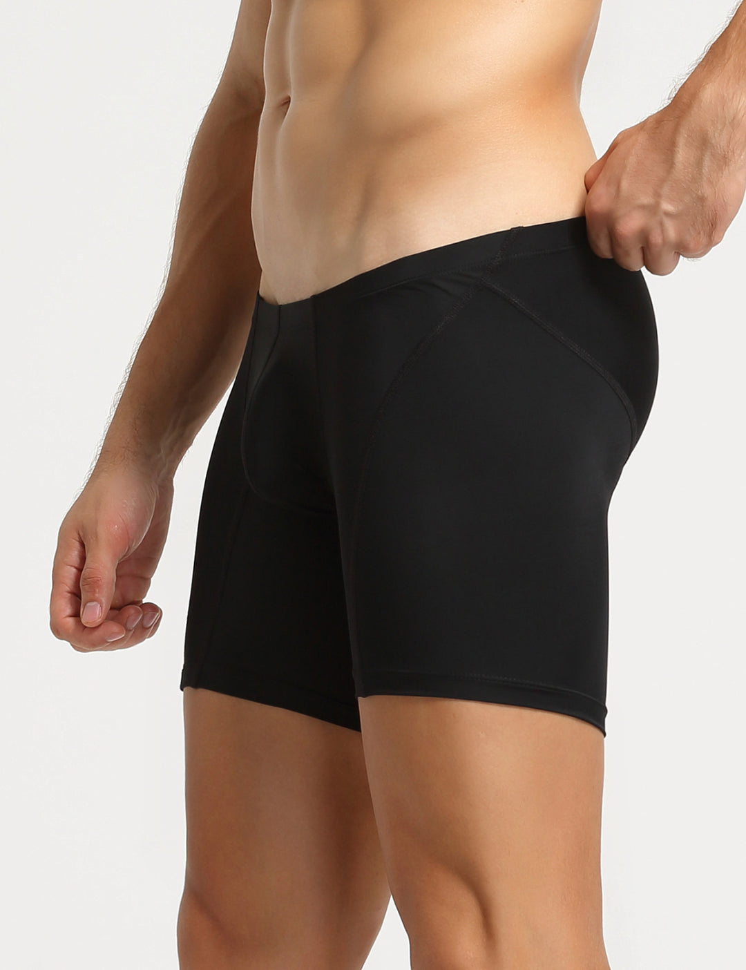 Nylon Low Rise Elastic Long Boxer Briefs 10202