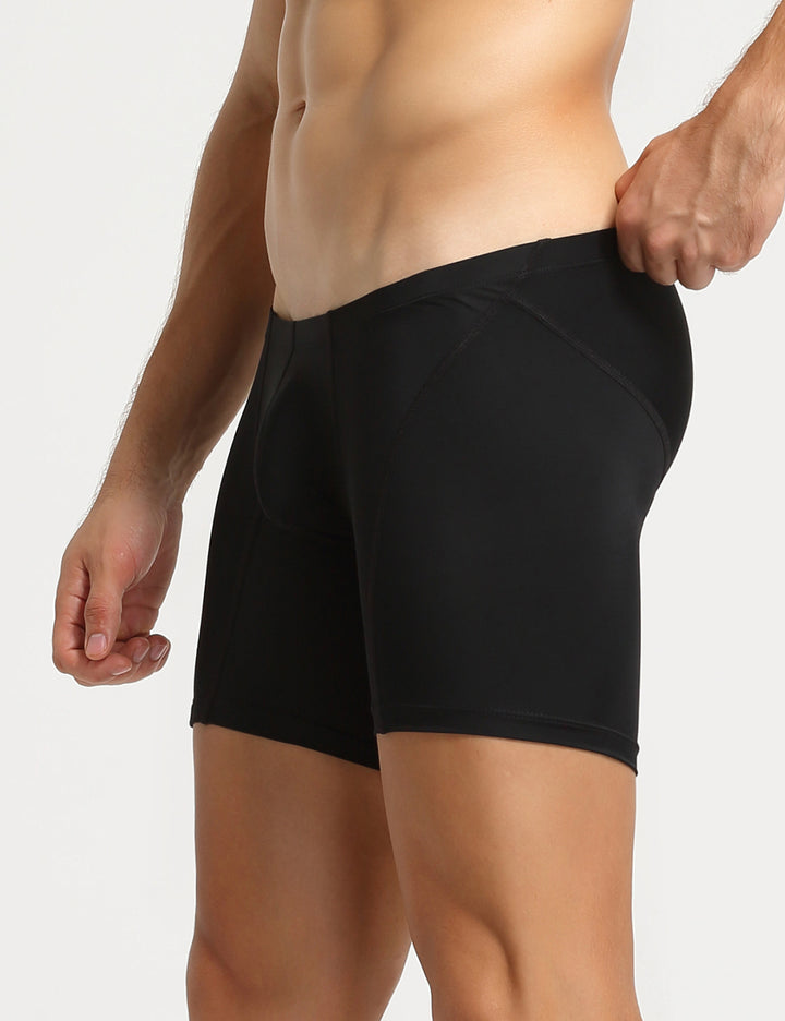 Nylon Low Rise Elastic Long Boxer Briefs 10202