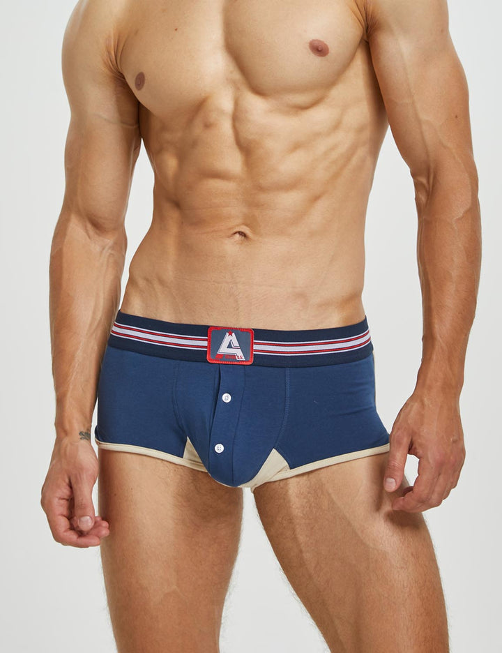 3D Pouch Cotton Button-Fly Trunks 220207