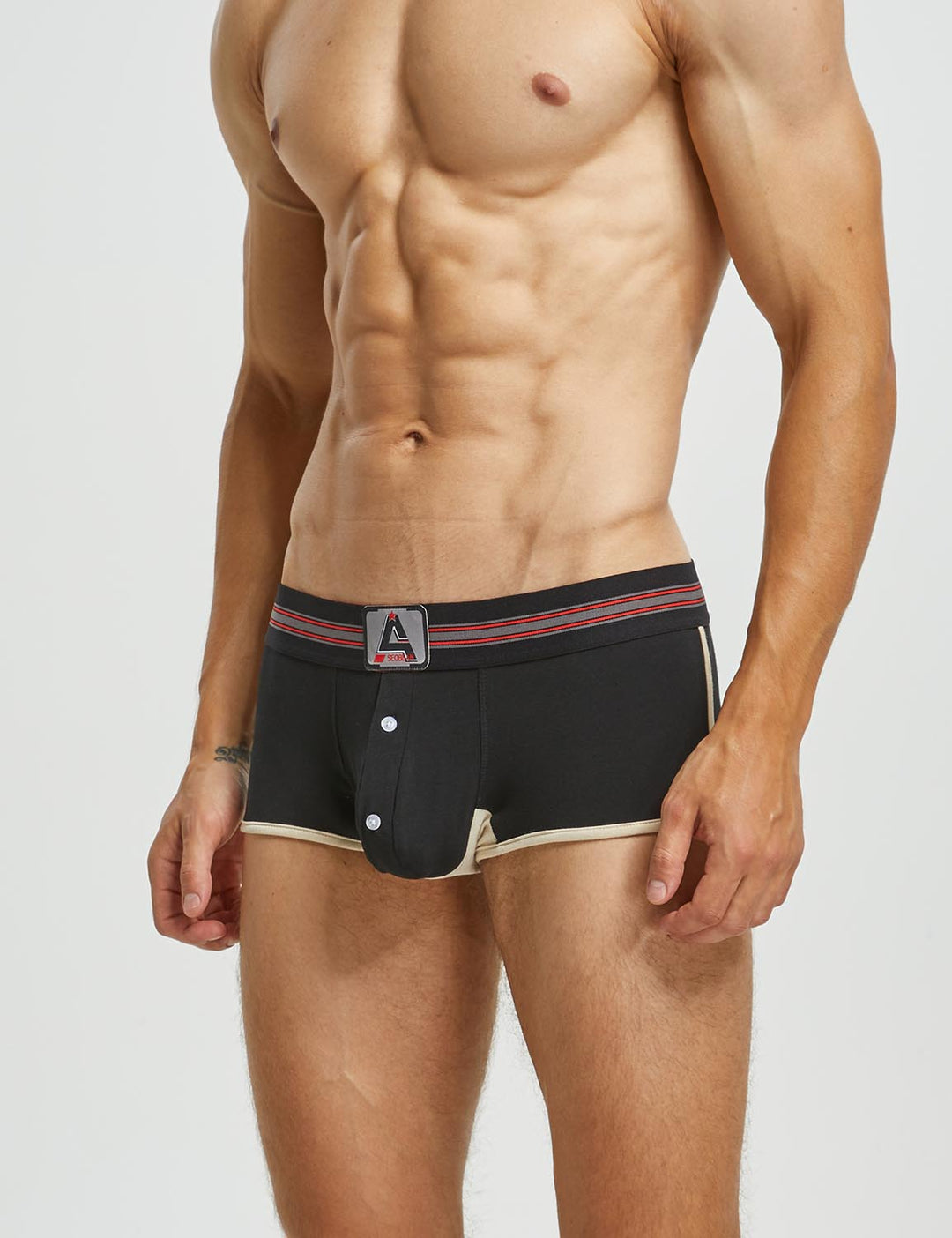3D Pouch Cotton Button-Fly Trunks 220207