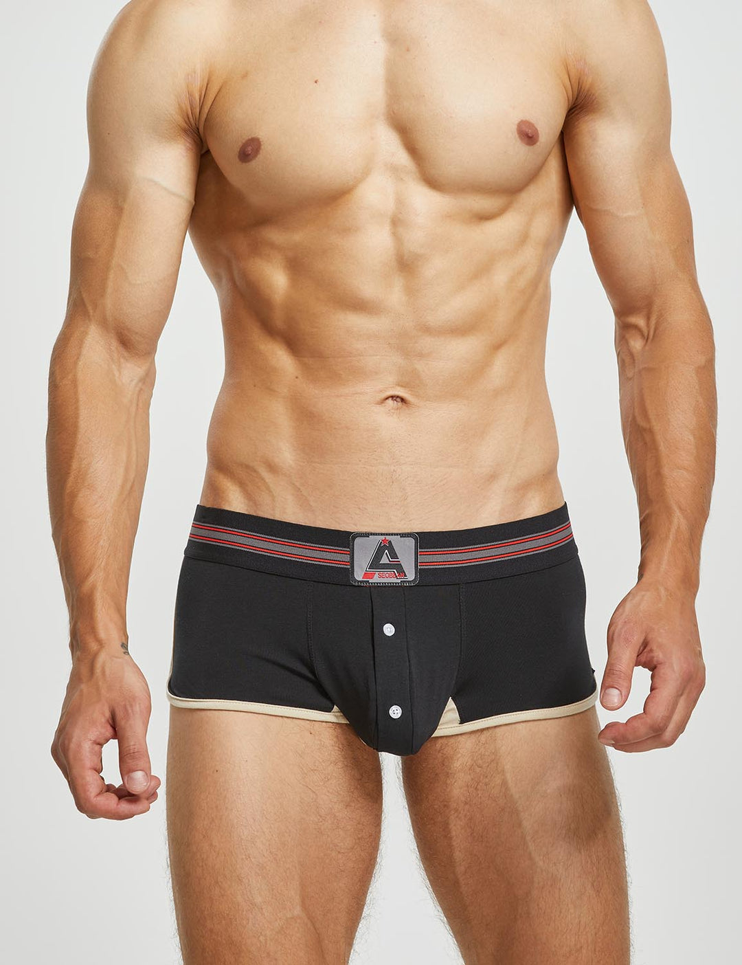 3D Pouch Cotton Button-Fly Trunks 220207