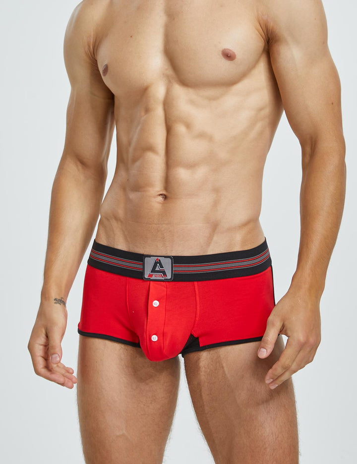 3D Pouch Cotton Button-Fly Trunks 220207