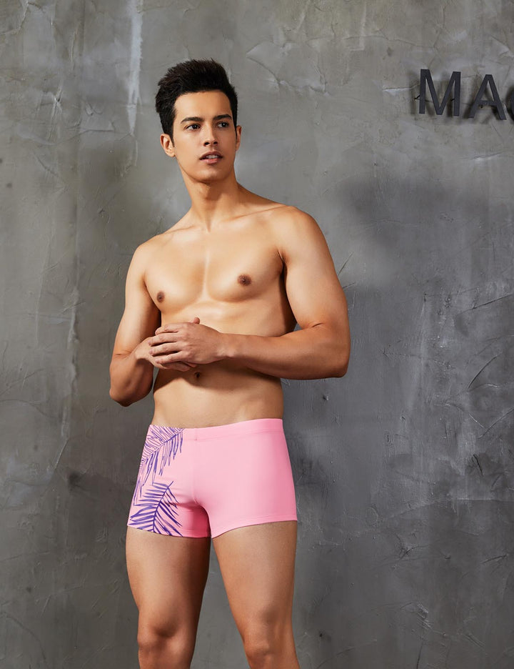 Boxer Brief Leaf Pattern Swimwear 90802
