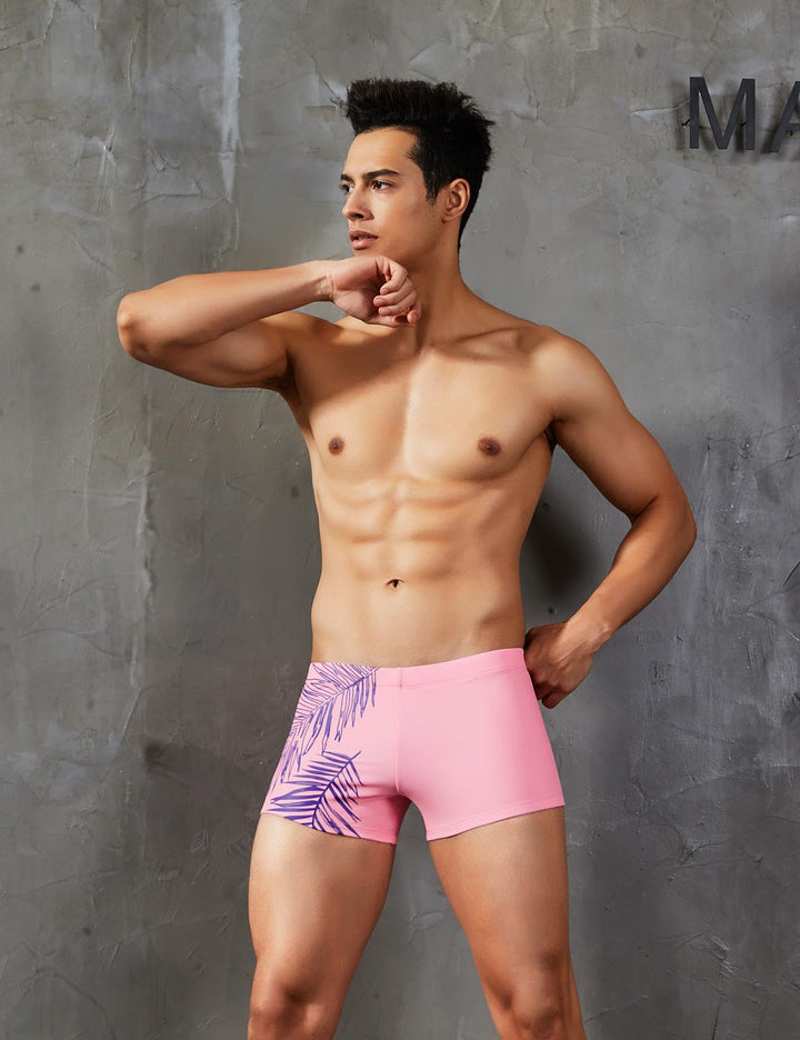 Boxer Brief Leaf Pattern Swimwear 90802
