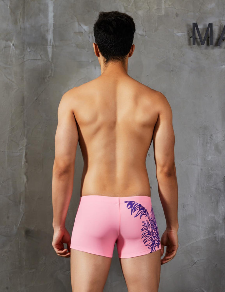 Boxer Brief Leaf Pattern Swimwear 90802