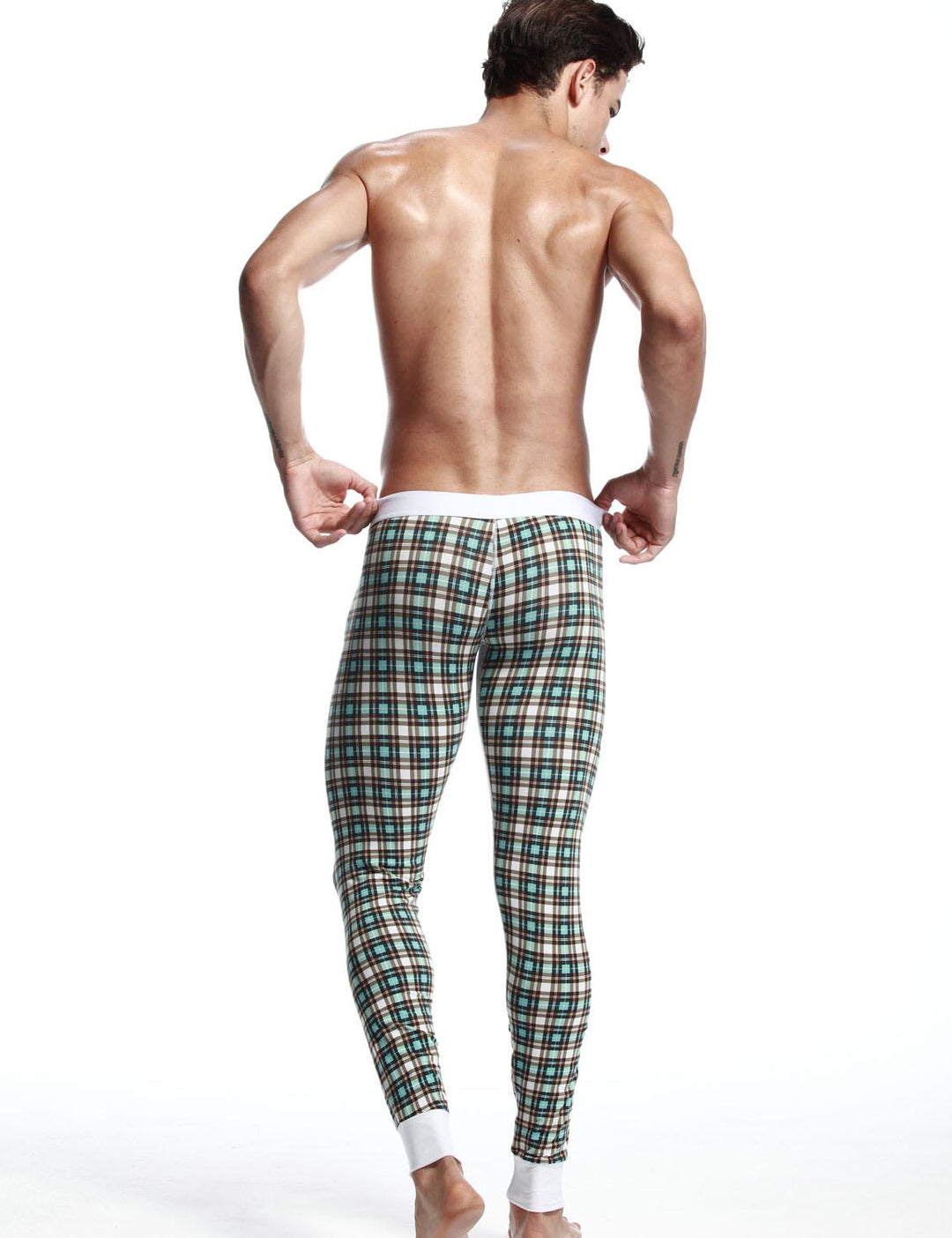 Low Rise Long Underwear Plaid Long John 30401