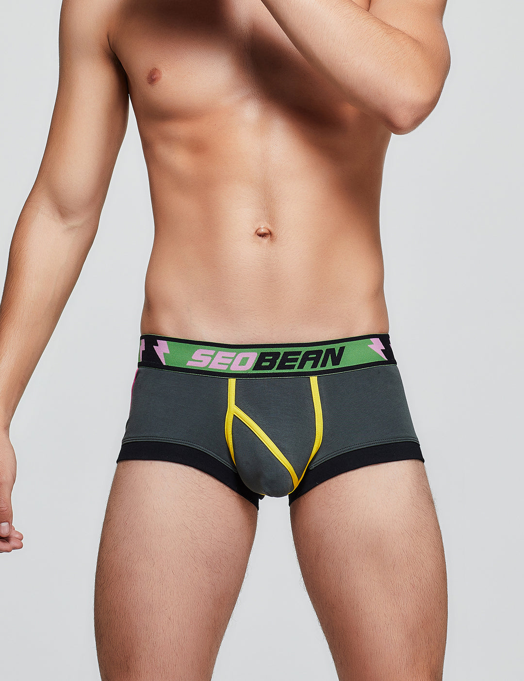 Lightning &amp; Line Pattern Boxer Brief 00206