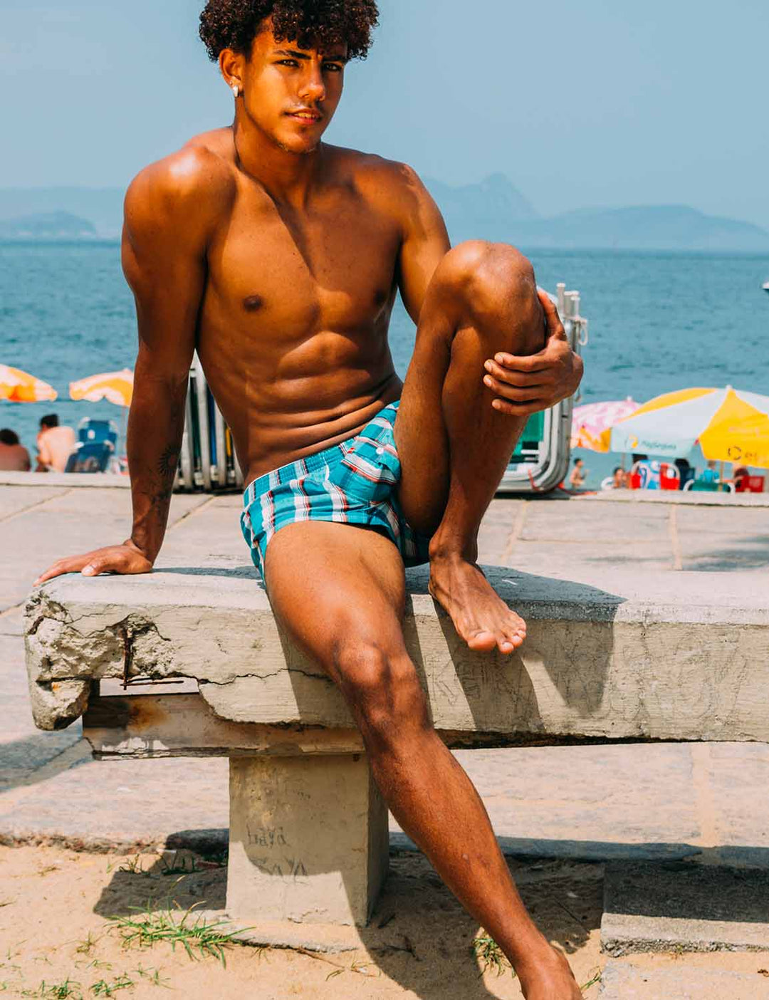Checkered Fit Trunks 90510