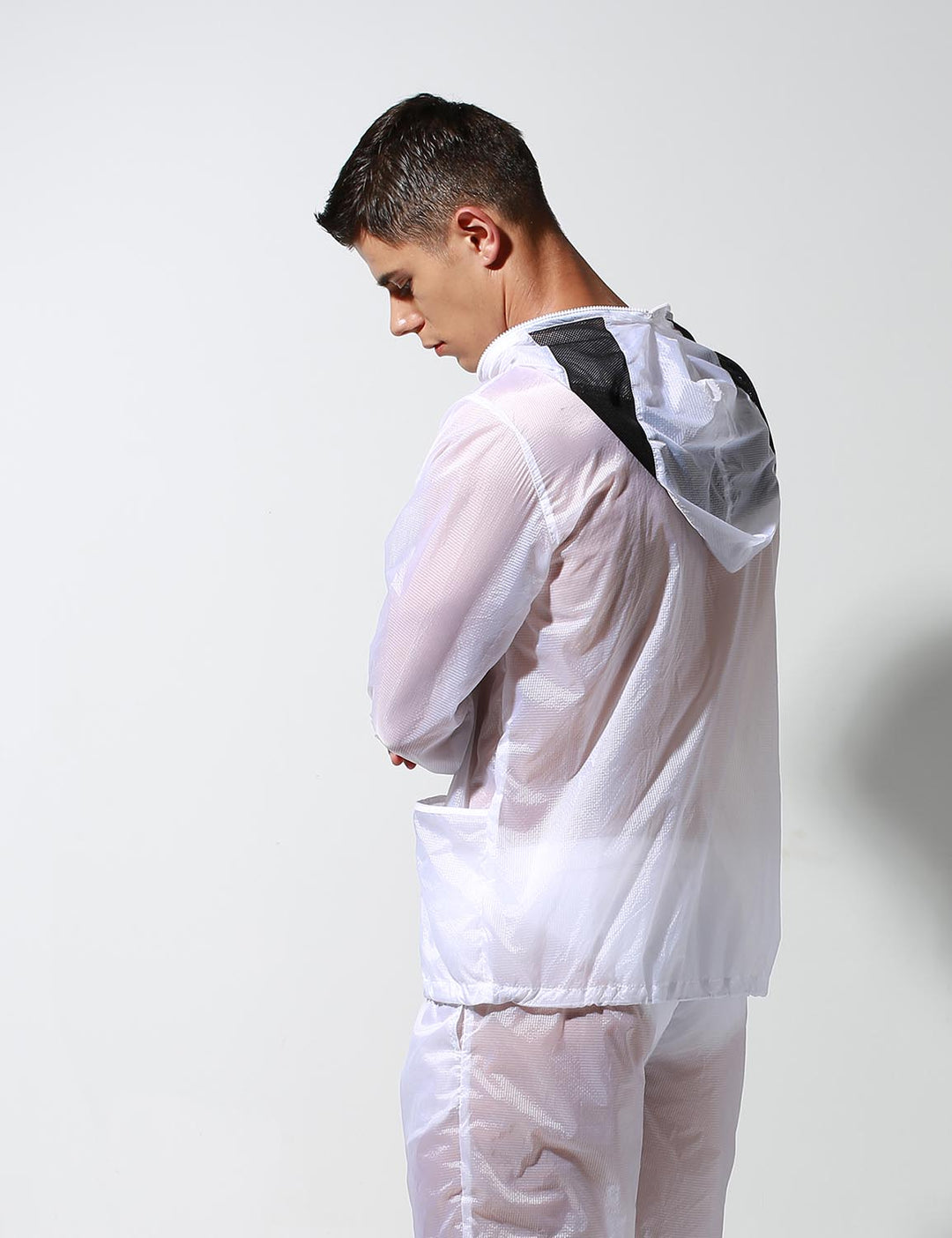 Translucent Quick-Dry Sport Long Sleeve Hooded Jacket S2902