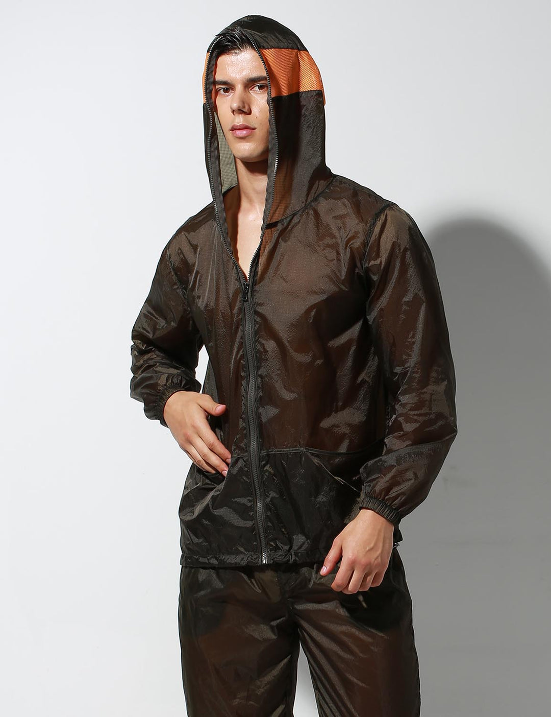 Translucent Quick-Dry Sport Long Sleeve Hooded Jacket S2902