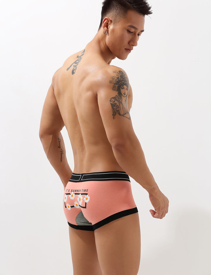 Chrysanthemum Pattern Low Rise Boxer Brief 00214