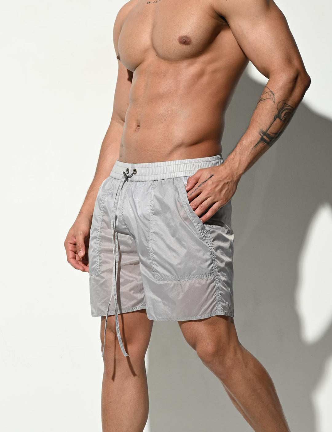 Translucent Shiny Sport Swim Beach Surf Shorts B4123