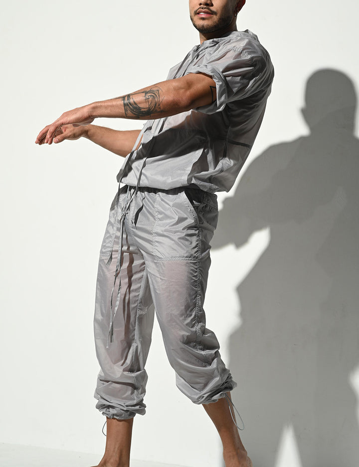 Translucent Half Sleeve Tops B7128
